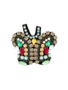 P.a.r.o.s.h. Butterfly Embellished Brooch - Metallic