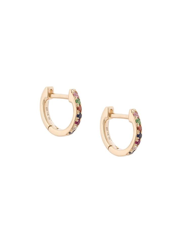 Ef Collection 14kt Yellow Gold Rainbow Mini Huggie Earrings