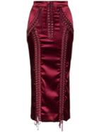 Dolce & Gabbana Corset Silk Midi Skirt - Red