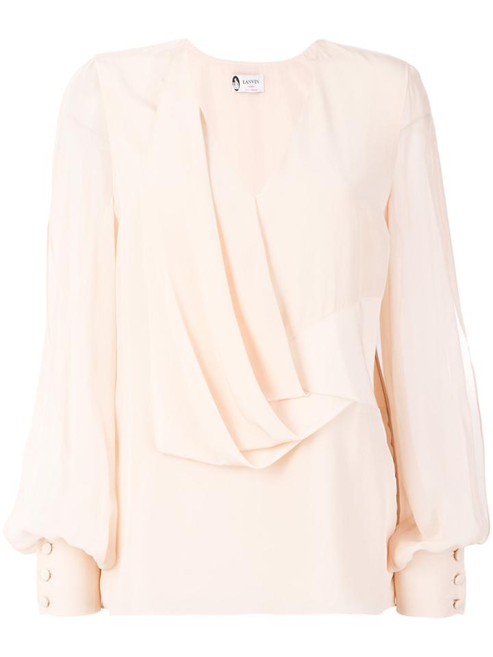 Lanvin Draped Blouse - Nude & Neutrals