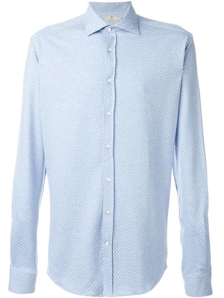 Hackett Patterned Shirt, Men's, Size: Xxl, Blue, Cotton