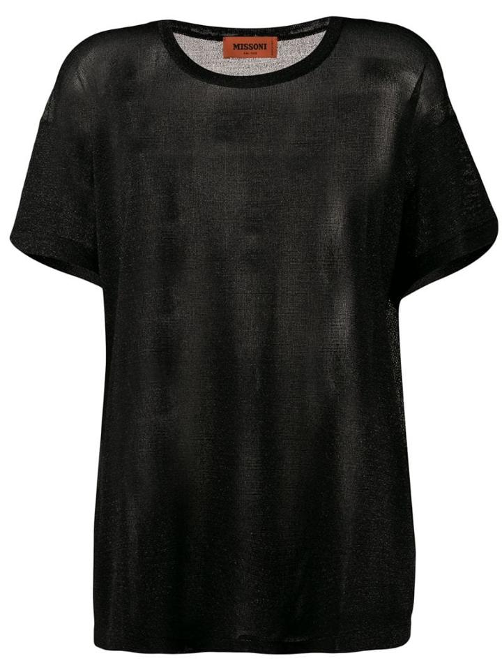 Missoni Sheer Panel T-shirt - Black