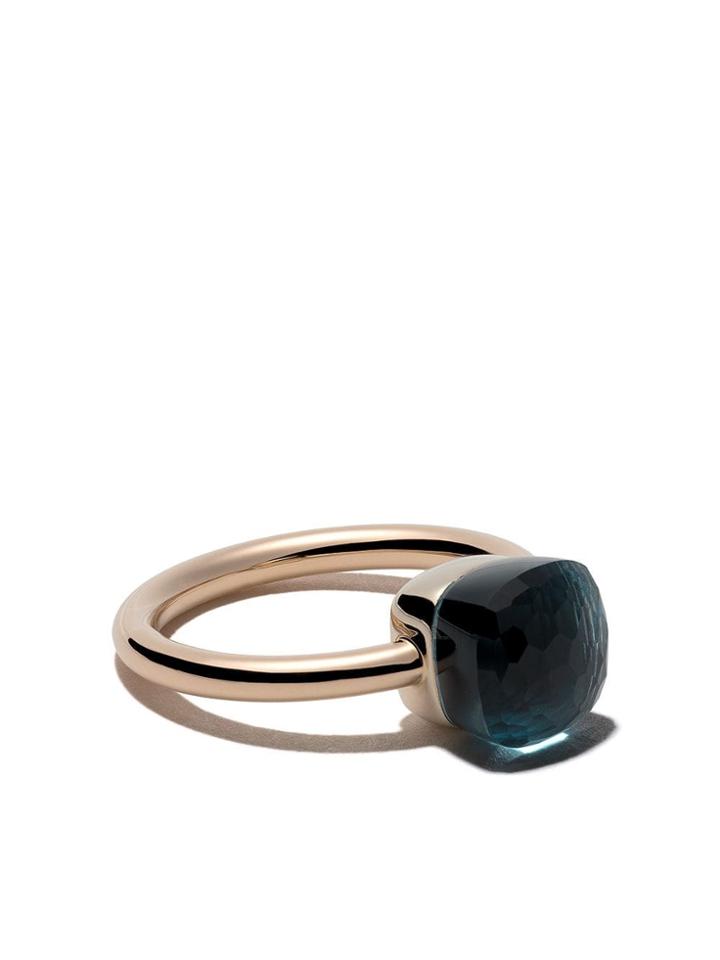 Pomellato 18kt Rose & White Gold Nudo Petit Blue Topaz Ring
