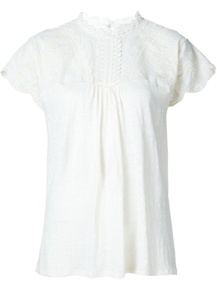 Vanessa Bruno Lace Trim Embroidered T-shirt