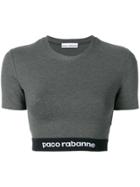 Paco Rabanne Logo Print Cropped T-shirt - Grey