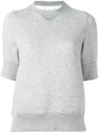 Sacai - Sweat T-shirt - Women - Cotton/nylon - M, Grey, Cotton/nylon