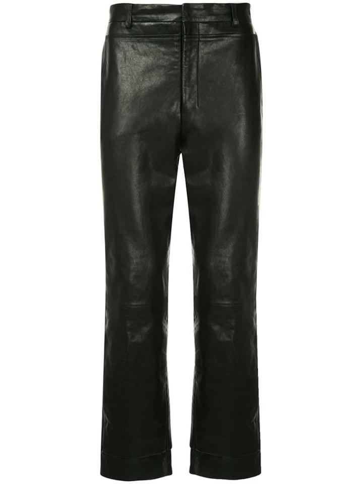 Wooyoungmi Classic Leather Trousers - Black
