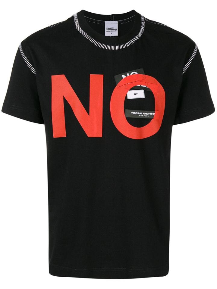 Tigran Avetysian Slogan Patchwork T-shirt - Black