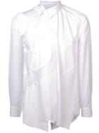 Comme Des Garçons Homme Plus Asymmetric Mesh Panel Shirt - White