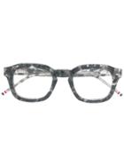 Thom Browne Eyewear Tortoiseshell Effect Eye Glasses - Grey
