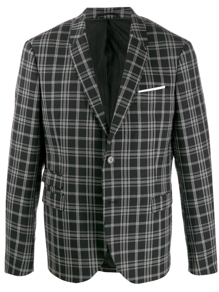Neil Barrett Check Single-breasted Blazer - Black