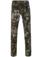 Versus Camouflage Lion Print Trousers, Men's, Size: 31, Green, Polyester/cotton/spandex/elastane