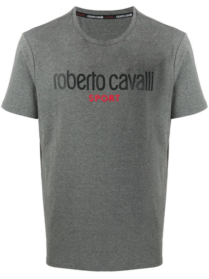 Roberto Cavalli Logo Printed T-shirt - Grey