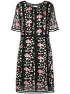 Edward Achour Paris Embroidered Floral Dress - Black