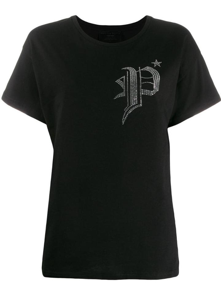 Philipp Plein Sequin Logo T-shirt - Black