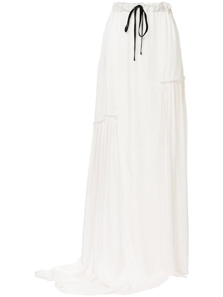 Ann Demeulemeester Asymmetric Ruched Long Skirt - Pink & Purple