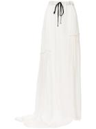 Ann Demeulemeester Asymmetric Ruched Long Skirt - Pink & Purple