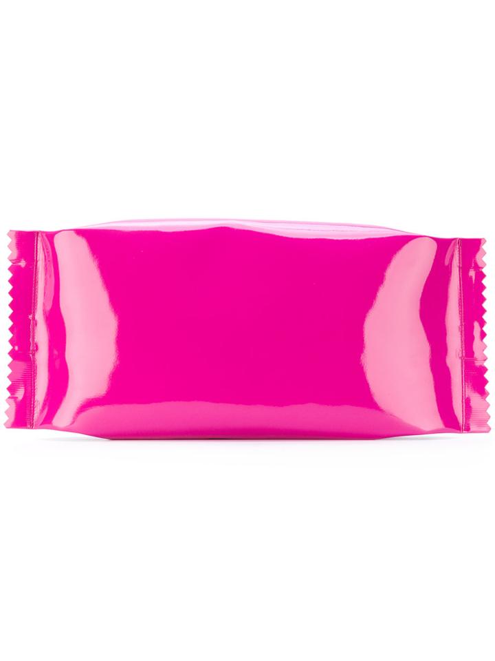 Mm6 Maison Margiela Oversized High-shine Clutch - Pink & Purple