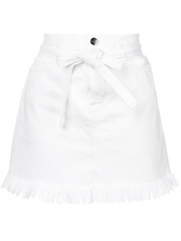 Frame Denim Cropped Short Skirt - White