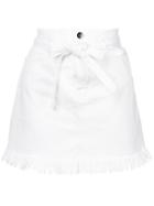 Frame Denim Cropped Short Skirt - White