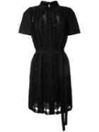 Rochas Embroidered Shirt Dress, Women's, Size: 40, Black, Cotton