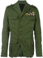 Dsquared2 'golden Arrow' Military Jacket, Men's, Size: 48, Green, Cotton/spandex/elastane/polyamide