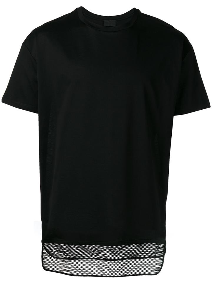 Les Hommes Mesh Hem T-shirt - Black