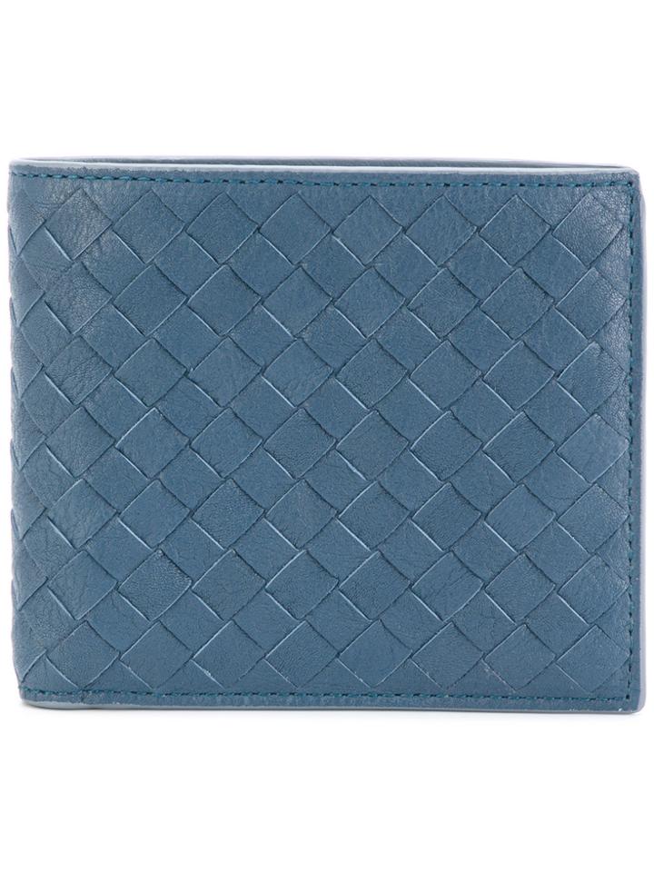 Bottega Veneta Woven Fold Out Wallet - Blue