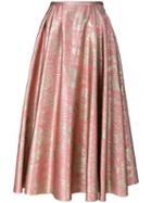 Rochas - Floral Pattern Skirt - Women - Silk/polyester/cupro - 42, Pink/purple, Silk/polyester/cupro