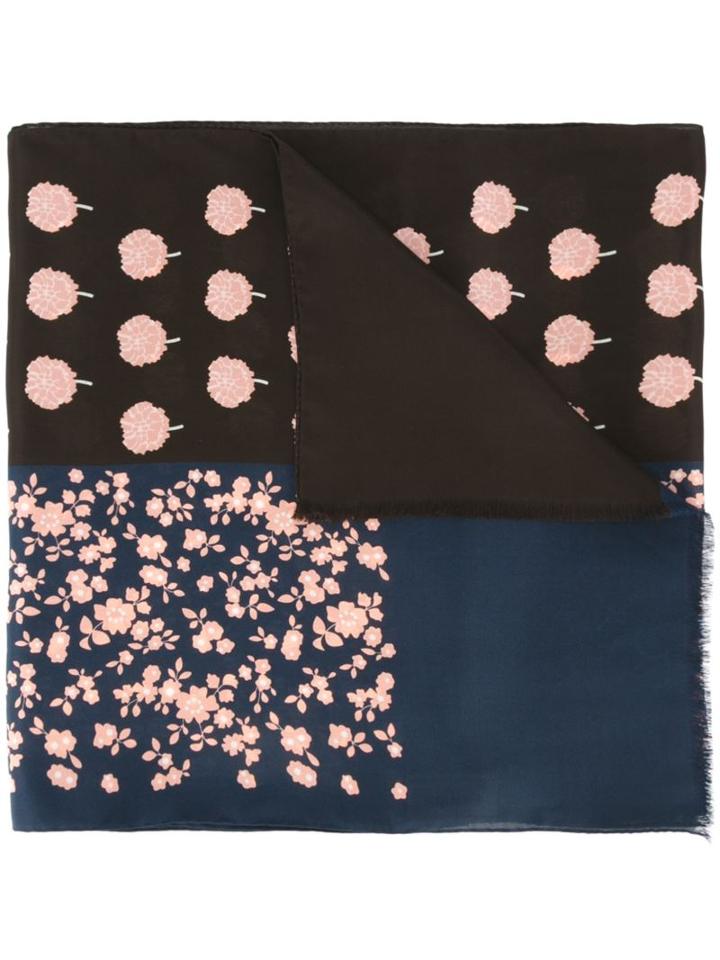 Lanvin Floral Print Wrap Scarf, Women's, Pink/purple, Silk