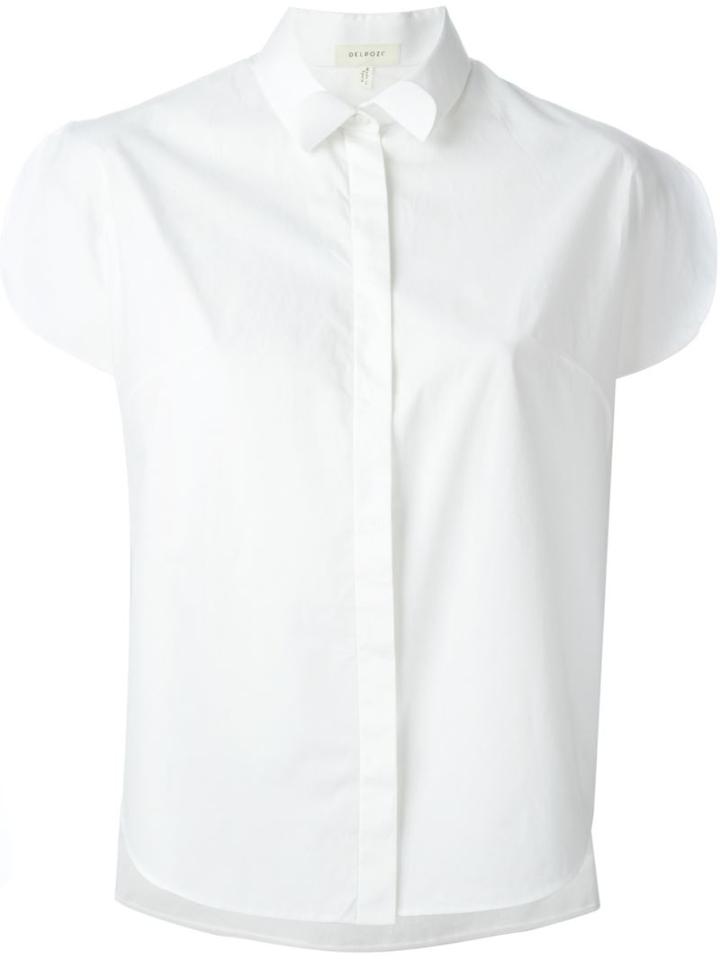 Delpozo Slit Sleeve Shirt, Women's, Size: 36, White, Cotton