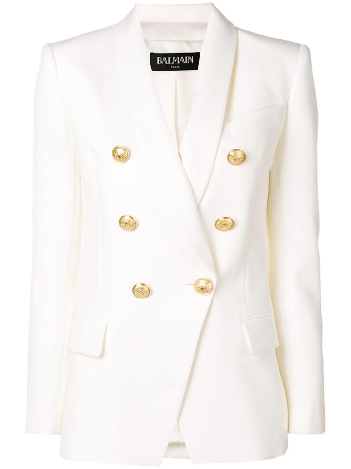 Balmain Button-embellished Blazer - Nude & Neutrals