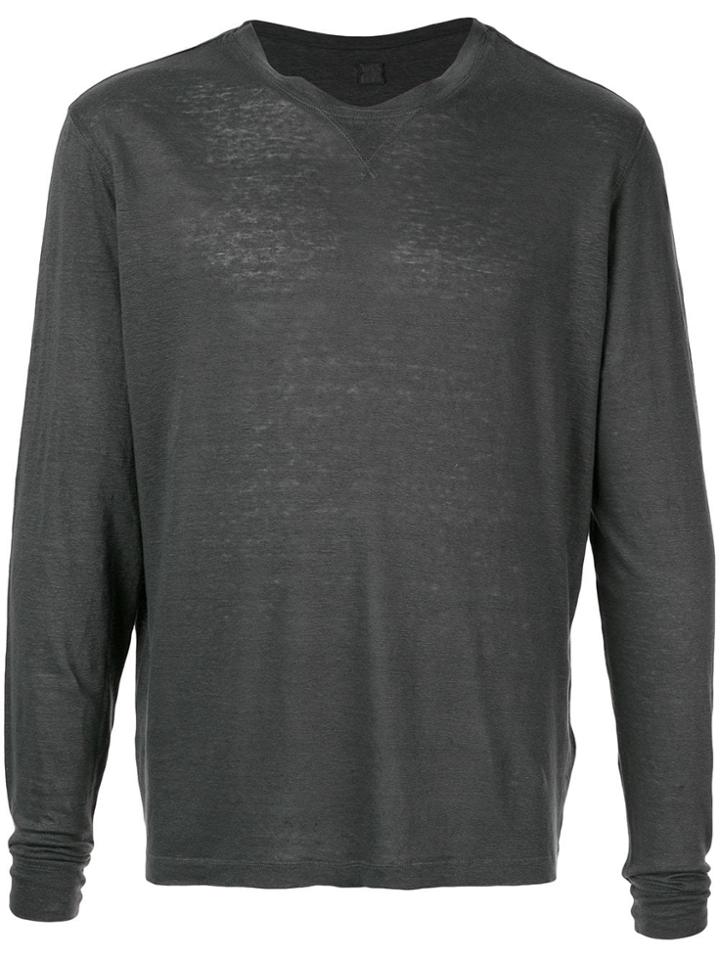120% Lino Long Sleeved Top - Grey