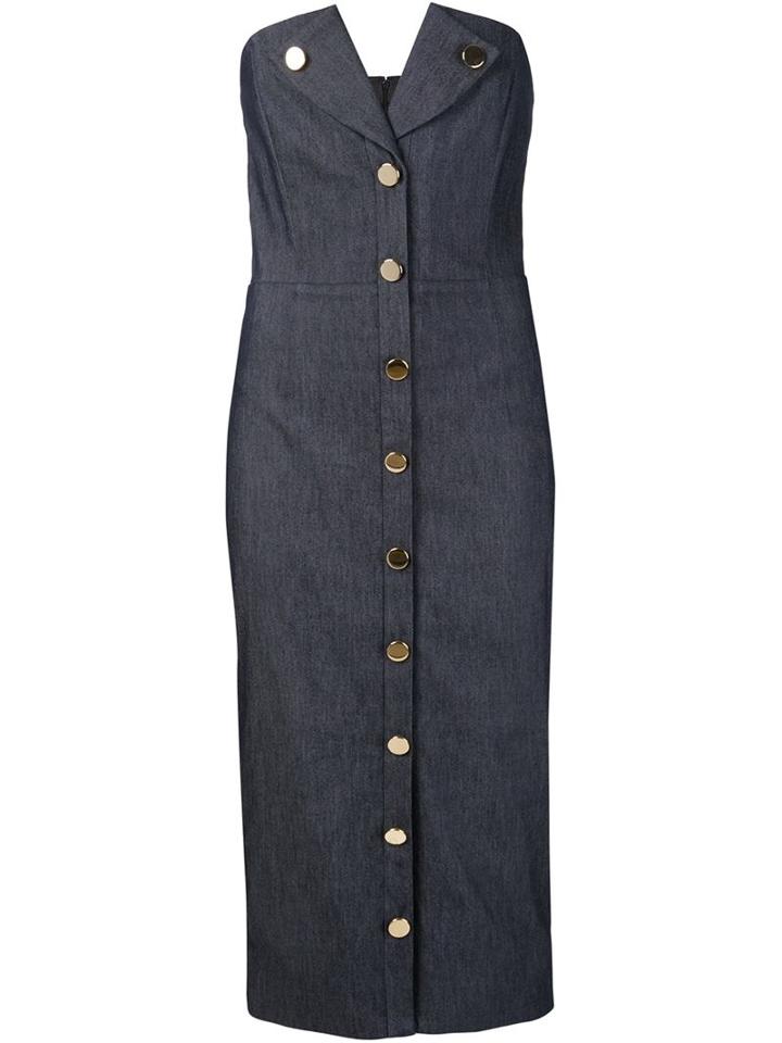 Cushnie Et Ochs Strapless Denim Dress