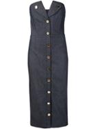 Cushnie Et Ochs Strapless Denim Dress