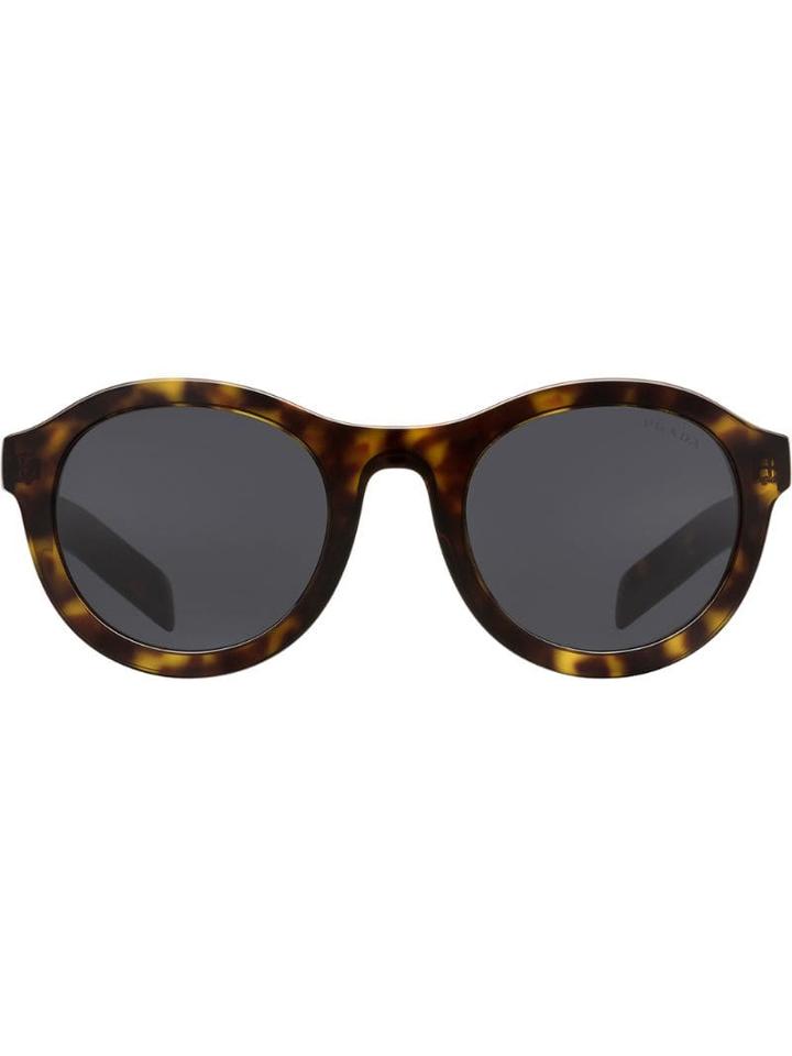 Prada Eyewear Round Tortoise-shell Sunglasses - Brown