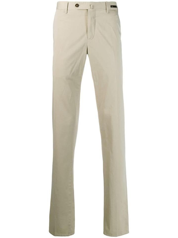 Pt01 Tailored Straight-leg Chinos - Neutrals