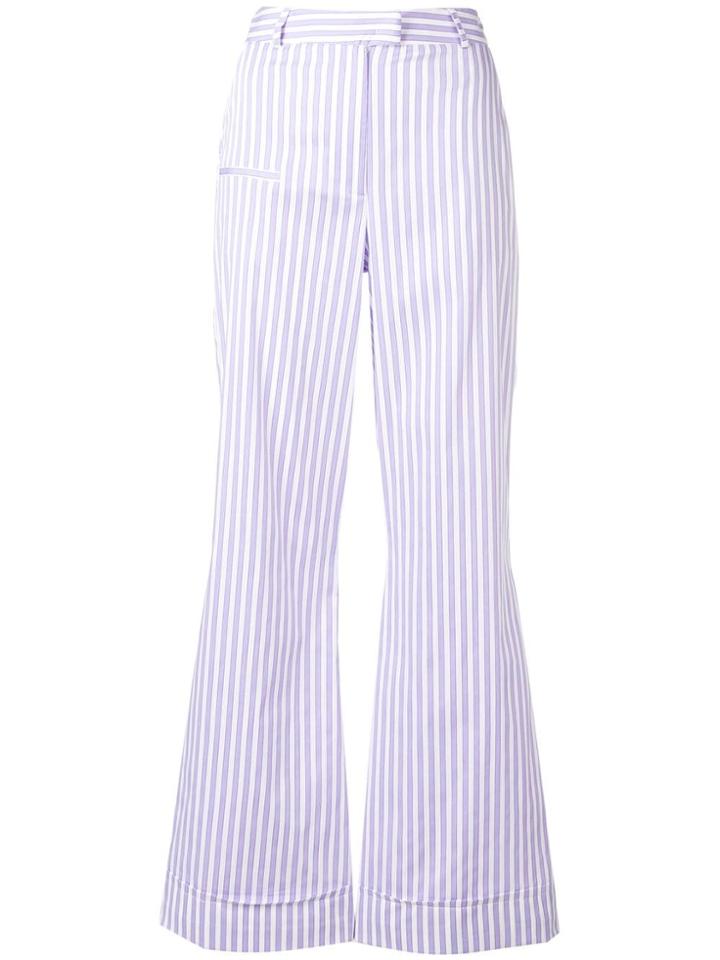 Federica Tosi Striped Flared Trousers - Purple