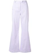 Federica Tosi Striped Flared Trousers - Purple