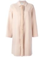 Agnona Fur Trim Coat - Pink & Purple