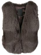 Liska Slim-fit Fur Gilet - Brown