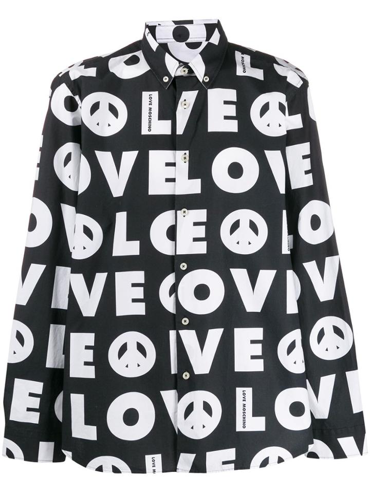 Love Moschino Printed Logo Shirt - Black