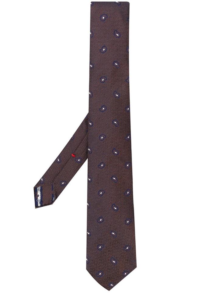 Dell'oglio Micro Paisley Tie - Brown
