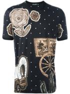 Dolce & Gabbana Western Print T-shirt, Men's, Size: 50, Black, Cotton