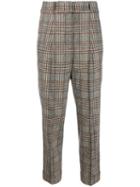 Peserico Checked Cropped Trousers - Grey