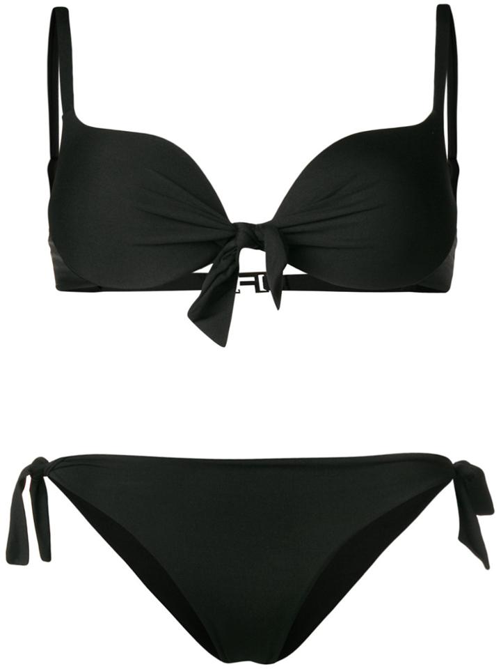 Fisico Tie Front Bikini - Black