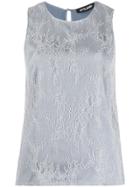 Styland Embellished Lace Overlay Blouse - Grey