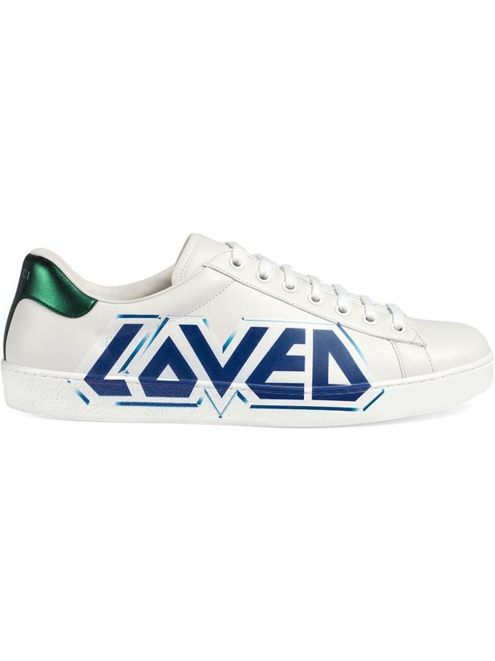 Gucci Ace Sneaker With Loved Print - White