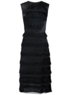 Christian Siriano Fringe Applique Dress, Women's, Size: 2, Black, Viscose