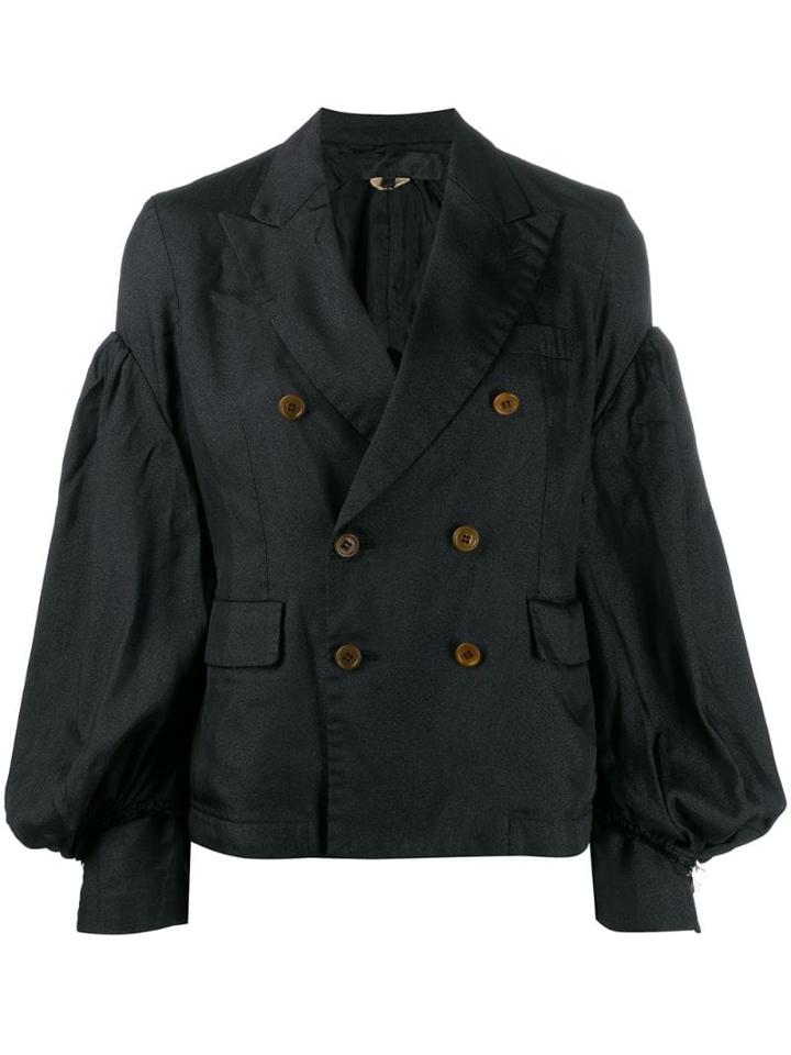 Comme Des Garçons Comme Des Garçons Double-breasted Short Coat - Black